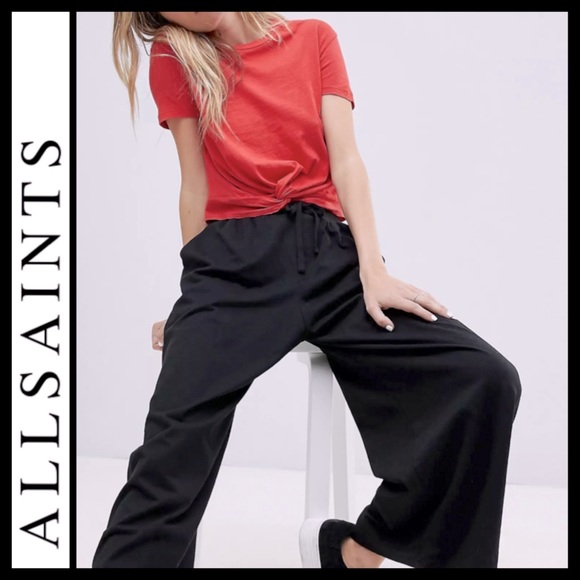 All Saints Tops - ALLSAINTS Knot Front Crop Tee